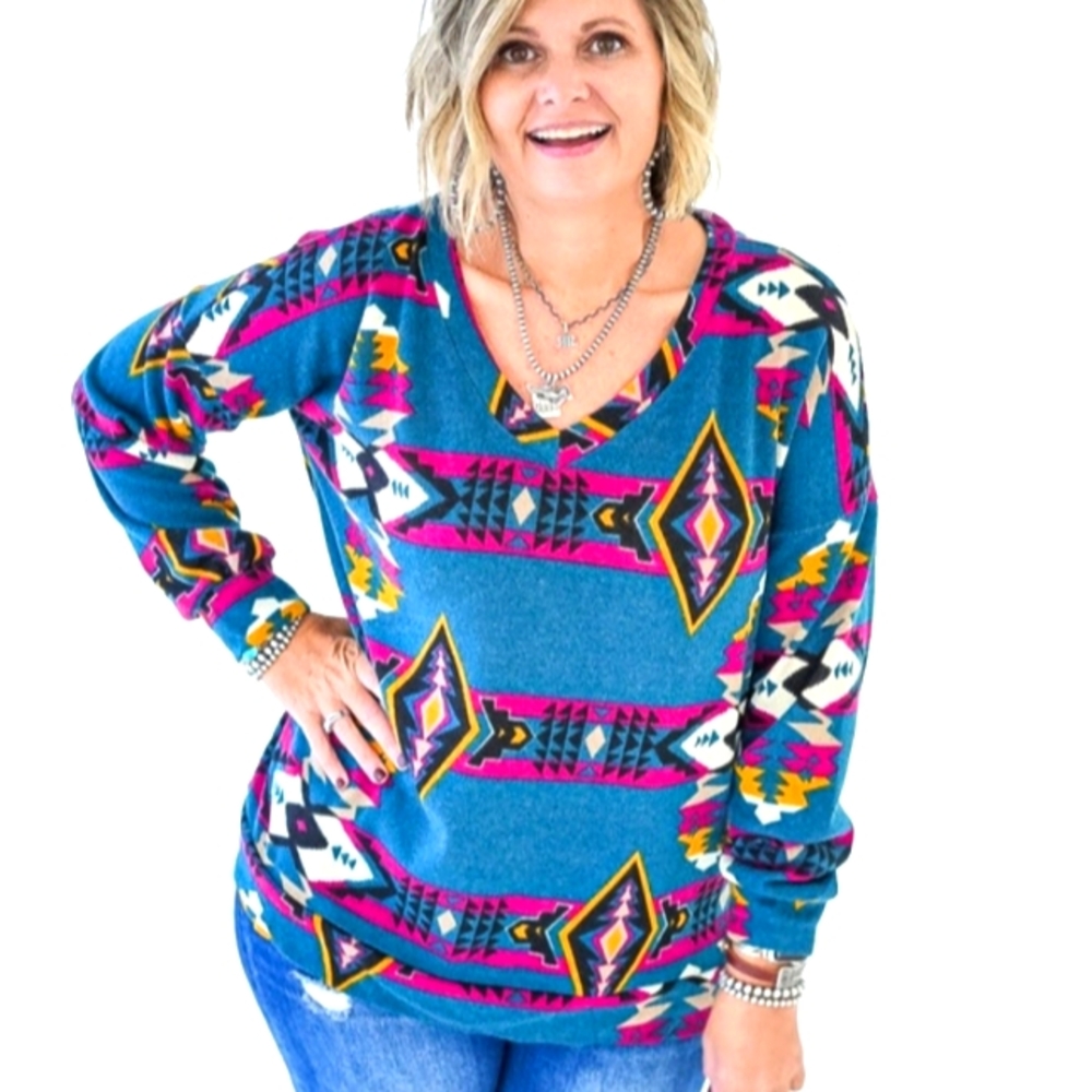 Aztec Long Sleeve Top